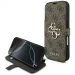 Guess Book 4G Metal Logo dėklas iPhone 18 Pro / 17 Pro - Ruda