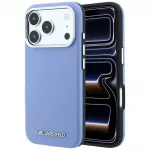 Dėklas Karl Lagerfeld Grained Elongated Logo MagSafe, skirtas iPhone 17 Pro / 18 Pro - mėlynos spalvos