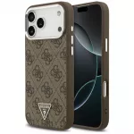 Guess 4G Triangle Logo MagSafe dėklas iPhone 18 Pro Max / 17 Pro Max - Ruda ir Sidabras