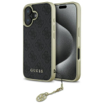 Guess 4G Charms dėklas iPhone 16 Plus &ndash; juodas