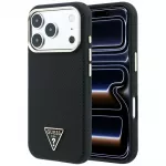 Dėklas Guess Kevlar Triangle Logo MagSafe telefonui iPhone 18 Pro Max / 17 Pro Max - Juodas