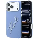 Dėklas Karl Lagerfeld Smooth Big Resin Signature Logo, skirtas iPhone 18 Pro Max / 17 Pro Max - Mėlyna