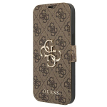 Guess 4G dėklas-knygutė iPhone 13 Pro Max &ndash; rudas