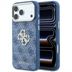Guess 4G ir Big Strass logotipo dėklas iPhone 18 Pro / 17 Pro - mėlynas
