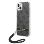 Guess 4G dėklas iPhone 14 Plus su dirželiu &ndash; juodas