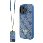 Guess Crossbody 4G dėklas iPhone 16 Pro &ndash; mėlynas