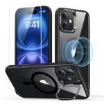 ESR Classic Hybrid Kickstand MagSafe dėklas iPhone 16 + stiklas &ndash; juodas