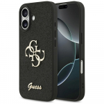 Guess Fixed Glitter Big 4G dėklas iPhone 17 &ndash; juodas