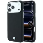 Dėklas BMW Sign Deboss Quilted Metal Logo MagSafe, skirtas iPhone 18 Pro / 17 Pro - Juodas