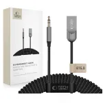 Adapteris Tech-Protect Ultraboost AU04 Bluetooth 6.0 AUX, pilkas