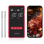 Meatmeet X Pro virtuvės termometras su Bluetooth/WiFi programa &scaron;ildymui, orkaitei, rūkymo aparatui - juodas
