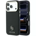 Dėklas Guess Saffiano Small 4G & Classic Logo MagSafe telefonams iPhone 18 Pro / 17 Pro - Juodas