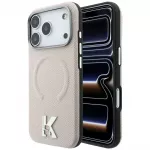 Dėklas Karl Lagerfeld Grained Embossed Ring & Kameo Logo MagSafe telefonams iPhone 18 Pro Max / 17 Pro Max - Smėlio