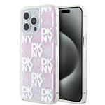 DKNY Liquid Glitter Multilogo dėklas iPhone 15 Pro Max &ndash; rožinis