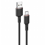 Acefast USB - USB-C laidas 1.2 m, 3A, juodas (C2-04 black)