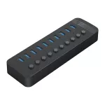 Orico CT2U3-10AB 10x USB-A 3.0 žinynas su jungikliais - juoda