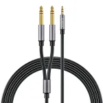 Garso kabelis Orico AX2N mini jack 3,5 mm į 2 x jack 6,5 mm 1 m &ndash; juodas