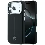 Dėklas Mercedes Leather Semi Wrap with Iconic Line MagSafe telefonui iPhone 18 Pro / 17 Pro - Juodas