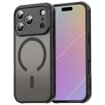 Magnetinis matinis PC ir TPU dėklas iPhone 18 Pro / 17 Pro, atsparus kritimams &ndash; juodas