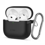 Tech-Protect silikoninis dėklas AirPods 4 su karabinu &ndash; juodas