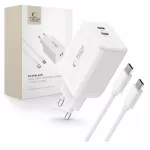 Tech-Protect NC45W-GAN 2-PORT PD45W įkroviklis + TYPE-C laidas - baltas