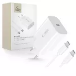 Tech-Protect NC20W PD20W USB-C sieninis įkroviklis su USB-C laidu - baltas