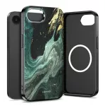 Tech-Protect Lamano MagSafe Case, skirta iPhone 16e / 17e - Black and Green