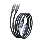 Ugreen 2in1 USB-C Kabelis - 2xUSB-C PD 140W 2m - Juodas