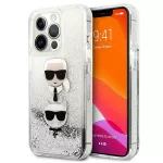 Karl Lagerfeld Liquid Glitter dėklas iPhone 13/13 Pro &ndash; sidabrinis