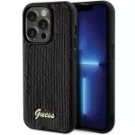 Guess Sequin Script Metal dėklas iPhone 13/13 Pro &ndash; juodas