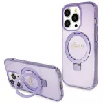 Guess MagSafe dėklas su žiedu-stovu iPhone 13 Pro Max &ndash; violetinis