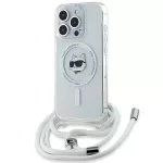 Karl Lagerfeld IML Choupette Head & Cord MagSafe dėklas, skirtas iPhone 14 Pro Max - skaidrus