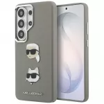 Karl Lagerfeld Saffiano Double Heads Metal dėklas skirtas Samsung Galaxy S26 Ultra - sidabrinė