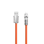 Dudao laidas USB-A - Lightning L24AL kampinis su 180&deg; pasukimu 30W 1m oranžinis