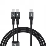 Dudao L3F 2in1 laidas 100W 1.2m 2 x USB-C - juodas