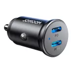 Joyroom JR-CCN06 30W 2x USB-C metalinis mini automobilinis įkroviklis - juodas