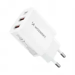 Wozinsky sieninis įkroviklis CWCUCW 30W USB-C / 2 x USB-A - baltas
