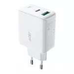 Acefast sieninis įkroviklis USB Type-C / USB 32W, PPS, PD, QC 3.0, AFC, FCP, baltas (A5 baltas)