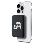Karl Lagerfeld indukcinė i&scaron;orinė baterija KLPB5FPGKSKCHK 16W 5000mAh juodas/juodas Karl&Choupette Head Pin MagSafe