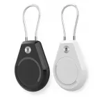 Neper&scaron;lampamas Apple AirTag dėklas su plieniniu kabeliu - juoda + balta (2 vnt.)