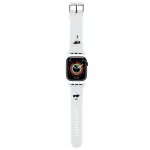 Karl Lagerfeld 3D guminis Karl&Choupette Heads dirželis Apple Watch 42/44/45/49mm - baltas
