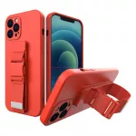 Silikoninis dėklas su virve Samsung Galaxy S21 FE &ndash; raudonas