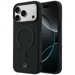 Mercedes Leather 3D MagSafe dėklas iPhone 17 Pro - juodas