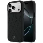 Mercedes Leather with Crossed Lines MagSafe dėklas iPhone 17 Pro Max - juodas