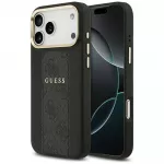 Guess 4G Stripe MagSafe dėklas iPhone 17 Pro Max - juodas