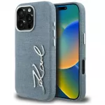 Karl Lagerfeld FW Jeans Signature Logo iPhone 16 Pro dėklas - Mėlyna