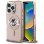 Karl Lagerfeld IML Choupette Sketch Logo MagSafe dėklas skirtas iPhone 16 Pro - Rožinis