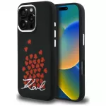 Karl Lagerfeld Silicone Heart Sign Logo MagSafe dėklas iPhone 16 Pro Max - Juodas