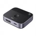 Ugreen DisplayPort/USB-C į USB-C perjungiklis - pilka