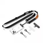 Tech-Protect C9S Rope Crossbody Telefono Dirželis - Juodai-Oranžinis